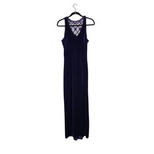 JESSICA MCCLINTOCK x VINTAGE 90s velvet maxi dress in‎ majestic purple open back